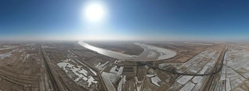 大疆经纬M300 提供的流凌情况全景图